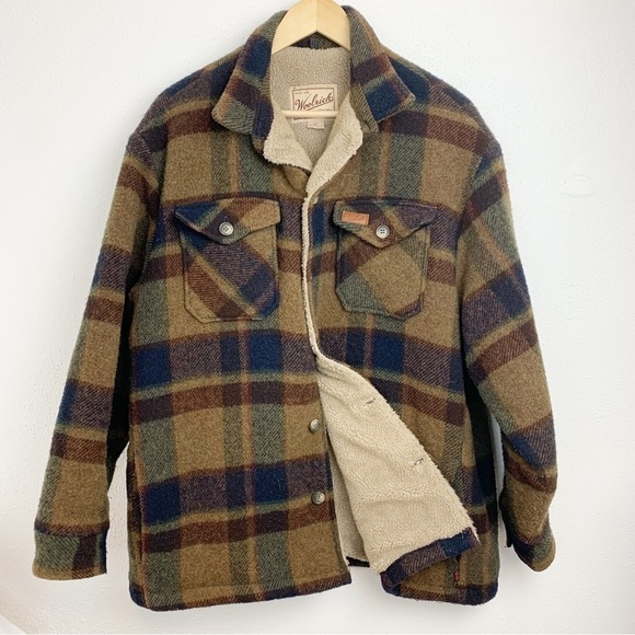 WOOLRICH Wool Fleece Sherpa Lined Shirt Jacket - Picture 1 of 12